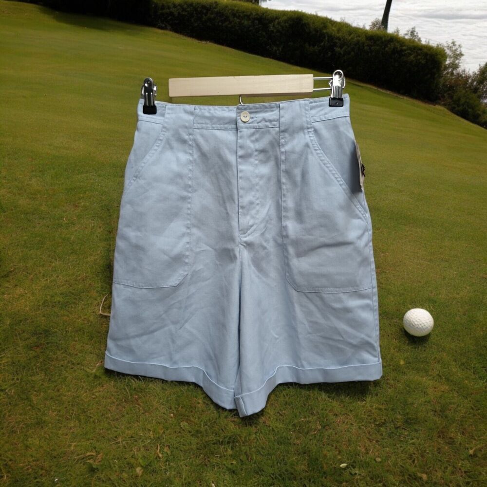 Liz Claiborne Lizsport Vintage NWT Y2K Shorts Size 4 Linen Baby Blue  W/Receipt!